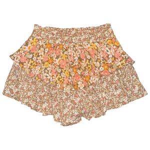 American Eagle Floral Tiered Ruffle Skort Skirt with Shorts Lining Womens Medium